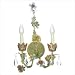 Two Light Leaf and Flower Wall Sconce in Multicolor