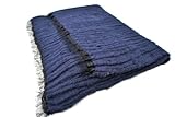 KPA Cashmere Angelweave Handspun Cashmere Stole - Navy Blue - One Size