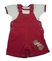 Bright Bots Red Puppy Paw Print Dungaree Set 6/12 months