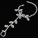 Charminer Rhinestone Leaf Hand Harness Bracelet Slave Link Finger Ring Silver Chain Charm