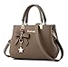 Dreubea Womens Handbag Tote Shoulder Purse Leather Crossbody Bag Khaki
