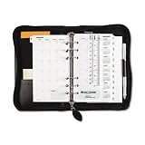 Day-Timer Recycled Bonded Leather Zip Organizer Starter Set, Portable Size Planner, 3 3/4 x 6 3/4 Inches (D41746)