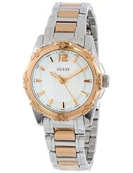 GUESS Womens U0234L3 Sporty Silver & Gold-Tone Petite Watch