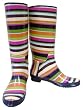 COACH PAMMIE SIGNATURE STRIPE MULTI RAIN SNOW BOOTS NEW