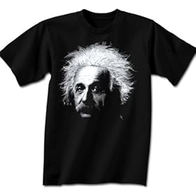 Albert Einstein BIG EINSTEIN Portrait Adult Black T-shirt