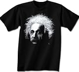 Albert Einstein BIG EINSTEIN Portrait Adult Black T-shirt