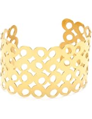 18k Gold PlatedStainless Steel Circular Cuff Bracelet