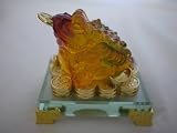 Feng Shui Money Frogs in Brown Crystal