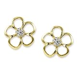 Search : 14K Yellow Gold Endless Diamond Flower Fashion Earring