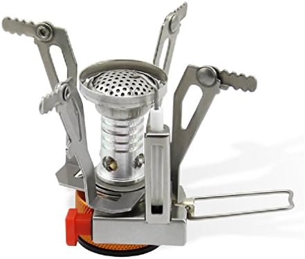 Eleg Tang Portable Outdoor Picnic Backpacking Stainless Steel Canister Camp Stove with Carry Case, Piezo Ignition 4.8oz