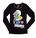 Smurfette Logo Black Long Sleeve T-Shirt for women