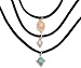 LOYAVE Faux Turquoise Choker Necklace Set Eye Bead Charm Pendant Leather Fashion