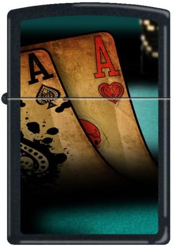 2013N ZIPPO 218 Black Matte-Double Aces