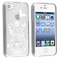 Silikonh�lle Handyschale Gel Case f�r das Apple iPhone 4S inkl. Displayfolie Butterfly Clear
