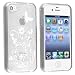 Silikonh�lle Handyschale Gel Case f�r das Apple iPhone 4S inkl. Displayfolie Butterfly Clear