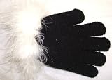 Imported One Size Black Magic Gloves Trimmed with Pink Marabou for Infants and Toddlers Ages 1-4 Years
