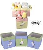 3 Piece Canvas Nursery Organizers- Pink/yellow