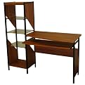 Cherry with Black Office Desk and Shelving