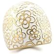Gold-Plated Brass Ring with Floral Design - No Stone - Size: 5-10