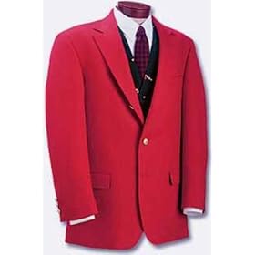 Men's 2-Button Red blazers Poly-Wool Sport Coats