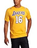 NBA Men's Los Angeles Lakers Pau Gasol Gametime Name & Number Tee (Gold, Small)