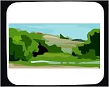 Decorated Mouse Pad with green, rural, impressionistic