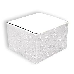 White Embossed Floral - One Piece Gift Boxes (3" x 3" x 2")