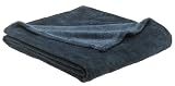 Columbia Signature Coral Fleece Throw, Navy Blue