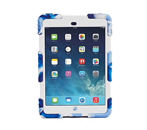 Ipad Mini Case, Aceguarder® *New * *Best* Ipad Case [Shockproof] [Drop Proof] Soft Silicone Portable Handle Case [Ultra Slim] [Light Weight] Protective Case Cover for Ipad Mini 3/2/1 (Navy White)