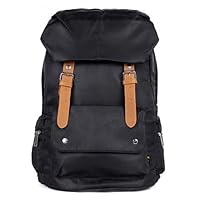 BLACK Soft Nylon Backpack Laptop School Bag Waterproof Silky Materials!