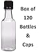 50 ml (1.7 Oz.) Premium Quality Round PET clear small plastic bottle with black temper evident caps, Food Grade Made In US (Black Caps -120 Bottles)