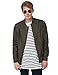 Classic Basic Style Zip Up Bomber Jacket Olive Size M