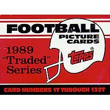 1989 Topps Traded Football Complete Mint 132 Card Set in Original Factory Set Box. Featuring Rookie Cards of Barry Sanders, Troy Aikman, Derrick Thomas, Deion Sanders and Many Others!