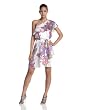 Halston Heritage Womens One Sleeve Ruffle Dress