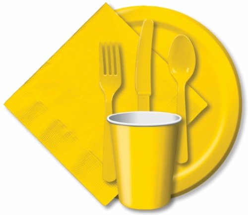 Creative Converting Paper Hot/Cold Cups, 9-Ounce., School Bus Yellow Color, Package Of 24