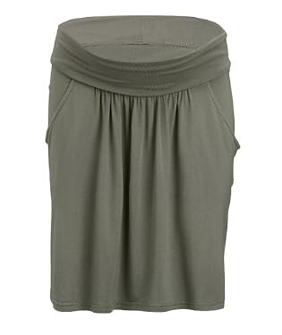 Maternity Khaki Roll Over Band Skirt