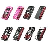 Premium Design Cell Phone Hard Protective Cover Case for LG enV3 VX9200 (Choose from 6 Designs; Black/silver Stars, Hot Pink/silver Stars, Polka Dot, Carbon Fiber, Leopard, White Love Tattoo) (Hot Pink/silver Stars)