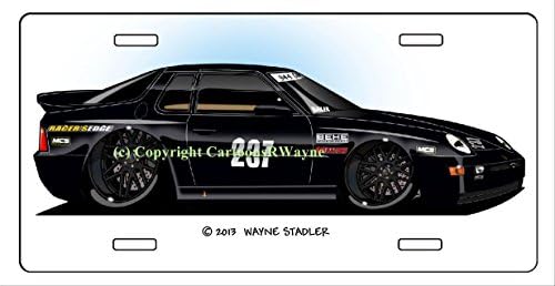 Custom Car Art License Plate 944 Black Racing Porsche