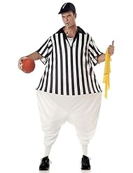 California Costumes Mens Referee Humour Fat One Size Black And White