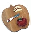 Out of the Woods of Oregon Apple Shaped Board with Red Apple Dipping Bowl and Spreader