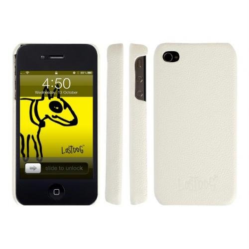 Bluetrek LostDog Slim Genuine Leather Case for iPhone 4 - 1 Pack - Retail Packaging - White