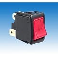 Einbau-Wippschalter 2-polig, 10A, schwarz, rote Wippe (5 St�ck)