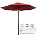 Abba Patio 9ft Patio Umbrella Market Outdoor Table Umbrella with Auto Tilt and Crank for Garden, Lawn, Deck, Backyard & Pool, 8 Sturdy Steel Ribs, Dark Red
