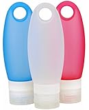 iNeibo Silicone Travel Bottles 3.3oz 3 Pack - TSA Airline Carry-On Approved - Squeezable & Refillable Travel Containers For Shampoo, Conditioner, Lotion, Toiletries