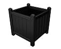 16" Recycled Earth-Friendly Outdoor Garden Flower Planter - Black
