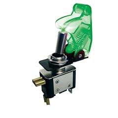 Eufab 17058 Sicherheits-Kippschalter, LED gr�n transparent 12 V, beleuchtete Schalterspitze, Einschaltsicherung