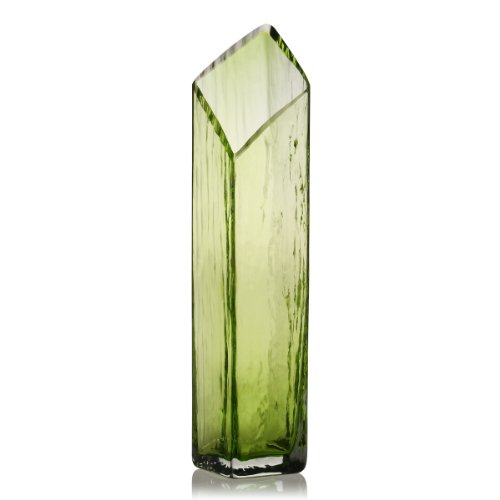 Mikasa Rockswirl Square Green Tint 14-Inch Vase