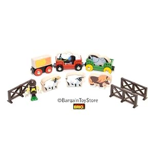 BRIO Ponys and Sheep Wagon with Farmer by 