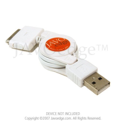 Apple iPhone 3G JAVOSync - Retractable Sync and Charge Cable, White