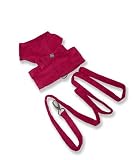 Shiney Square Button Hot Pink Harness w/ Leash - L
